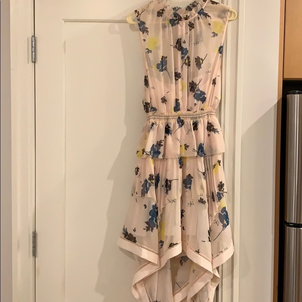 Self portrait pink/floral chiffon bandeau dress